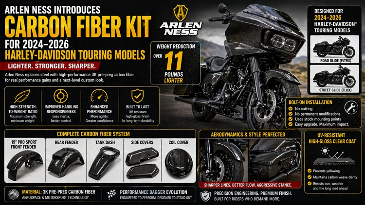 Arlen Ness carbon fiber Harley kit