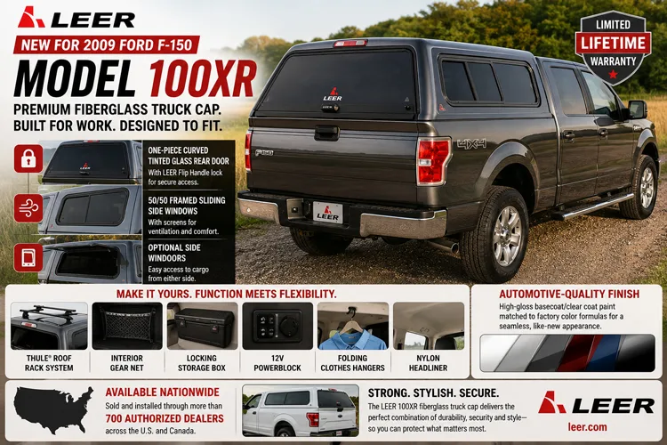 LEER 100XR fiberglass truck cap