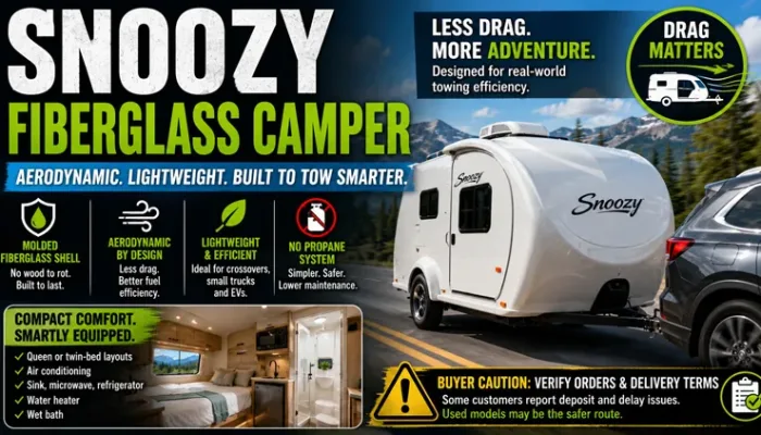 Snoozy fiberglass camper