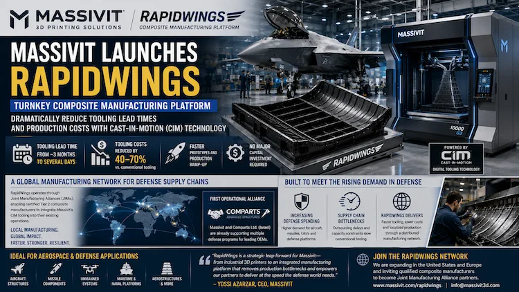 Massivit RapidWings composite tooling