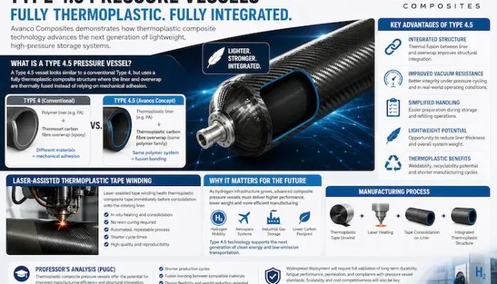 Type 4.5 thermoplastic pressure vessel