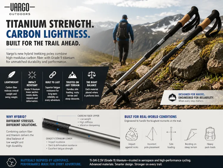 titanium carbon fiber trekking poles