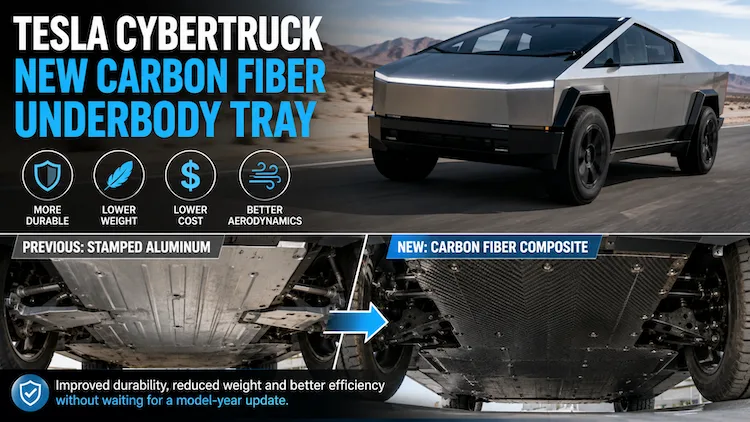 Cybertruck carbon fiber underbody trays